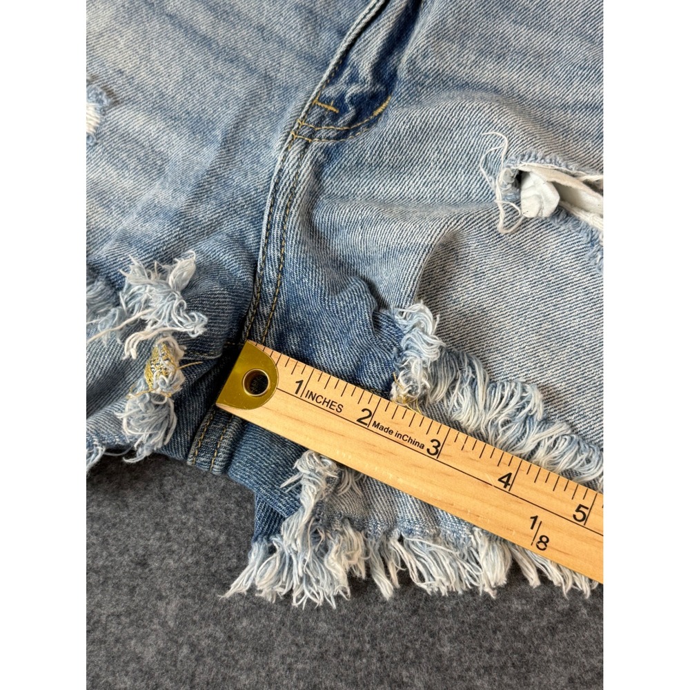 Abercrombie & Fitch Boyfriend Short Women 28 6 Blue Distressed Mid Rise Festival - Picture 7 of 8
